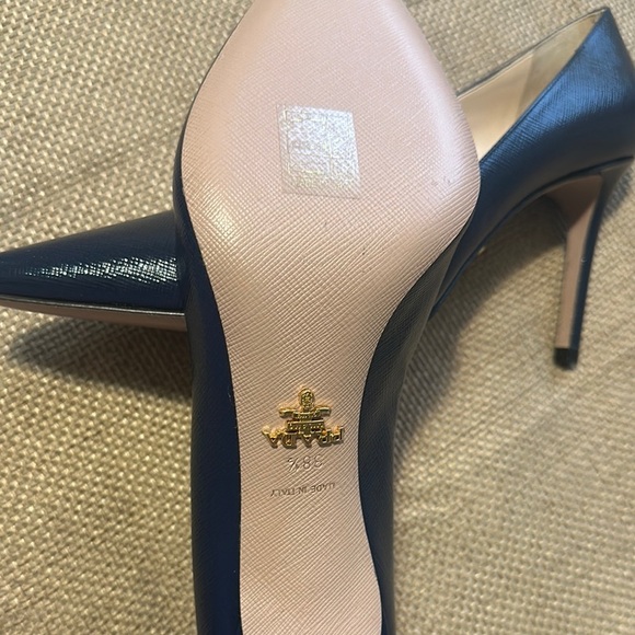 Prada Black Leather Stiletto Heels NWOB - Picture 5 of 7